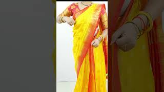 Wedding special saree draping tutorial  New saree draping for wedding guest  Saree draping [upl. by Dupin642]