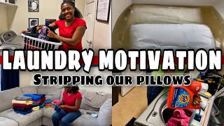 EXTREME WEEKLY LAUNDRY ROUTINES  STRIPPING MY PILLOWS  LAUNDRY MOTIVATION  2 DAYS OF LAUNDRY VLOG [upl. by Nannahs]