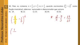 Questão 32  Prova IFCE  20191  técnico integradomatemática [upl. by Orazal961]