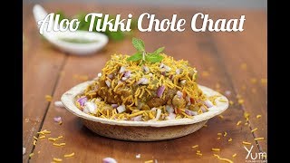 Aloo Tikki Chole Chaat  Aloo Tikki Chole Chaat Recipe  How to Make Aloo Tikki Chole Chaat [upl. by Cullan]