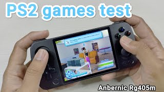 Retro handheld Anbernic Rg405m ps2 games test with aethersx2 [upl. by Ahiel]