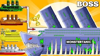 MEGA BOSS MONSTERTANIC vs MEGA TANK  Cartoons about tankNina tank cartoon [upl. by Ellertnom185]