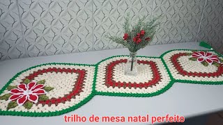 TRILHO DE MESA NATAL PERFEITO 🎄crochet passoapassodecroche crochêmoderno crochê crochefacil [upl. by Puritan]