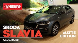 Skoda Slavia Matte Edition  Walkaround  OVERDRIVE [upl. by Alena]