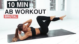 10 MIN BRUTAL AB WORKOUT TO GET RIPPED ABS  No Equipment Home Workout [upl. by Jaf]