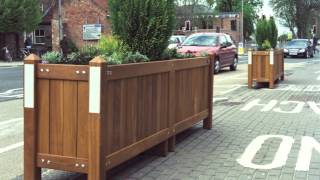 Wooden Bollards Planters and Litter bins by Woodcraft UK [upl. by Skier]