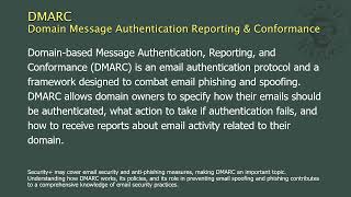 DMARC  Domain Message Authentication Reporting amp Conformance [upl. by Haronid]