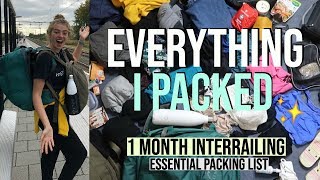 Everything I Packed for Month Of Interrailing Solo Only 40L Rucksack [upl. by Regnij]