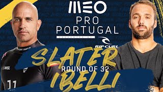 Kelly Slater vs Caio Ibelli MEO Pro Portugal  Round of 32 Full Heat Replay [upl. by Hartwell]