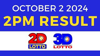 2pm Lotto Result Today October 2 2024  PCSO Swertres Ez2 [upl. by Reni]