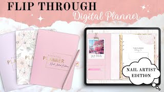 Nail Artist Weekly Digital Planner Flip Through  Undated [upl. by Ynaffat]