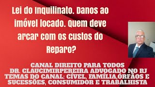 Lei do Inquilinato Danos ao imóvel locado Quem deve arcar com os custos do Reparo [upl. by Zacharias753]