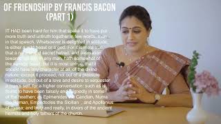 Of Friendship By Francis Bacon  Explanation  Part 1 English Literature Lessons [upl. by Gahl]