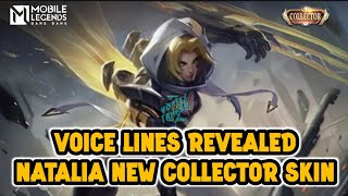 Voice Lines Natalia New Collector Skin  Mobile Legends [upl. by Eitsirk673]