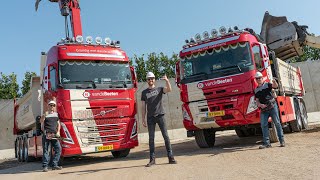 Grondig te werk met de Volvo FMX en FH5 van Van de Beeten helemaal zand [upl. by Norrab]