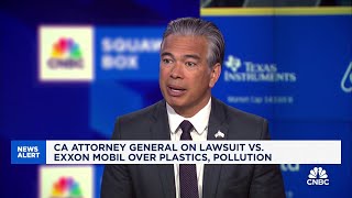 California AG Rob Bonta on Exxon Mobil lawsuit They lied to the world [upl. by Itnavart]