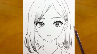 Anime Sketch  How to Draw a Beautiful Anime Girl with Pencil – Full Drawing Process [upl. by Loughlin239]