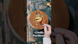 🥰 Satisfying wood painting  credit foxWood crafting satisfying woodworking art asmr drawing [upl. by Ayana425]