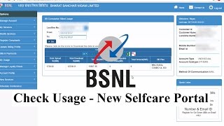 How to Check BSNL Broadband Usage  New Selfcare Portal [upl. by Elleinod]