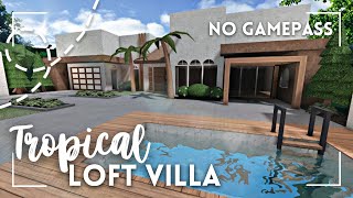 bloxburg  ꒰ 65k ꒱ ☀️ tropical lofted modern villa ꒰ no gamepass exterior build amp tour ꒱ [upl. by Finer653]