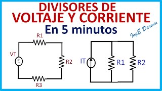 Divisores de VOLTAJE y CORRIENTE  Resumen claro y preciso  Clase 2 [upl. by Jessika]