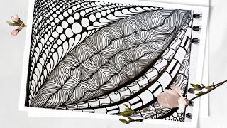 Easy zentangle for beginners how to draw a zentangle step by step [upl. by Ahseryt537]