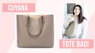 CUYANA Structured Leather Tote  Review  Try on [upl. by Noy]