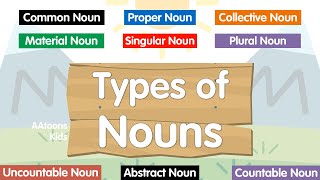 Types of Nouns  Learn with AAtoonsKids [upl. by Carhart447]