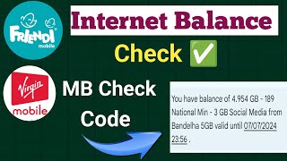 Friendi SIM Internet MB Check  Virgin SIM MB Check  How To Check Friendi Internet Balance [upl. by Ivonne]