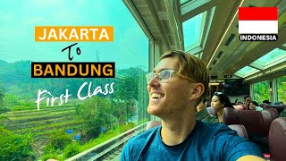 Riding 28 Luxury PANORAMIC train Jakarta to Bandung 🇮🇩 [upl. by Sollars]