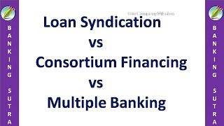 consortium finance  loan syndication  multiple banking system [upl. by Zashin989]