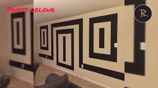 2024 Geometric wall painting ideas  Geometric design with paint  Modern Home Interior [upl. by Wootan870]