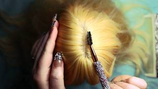 ASMR Relaxing Hair Brushing with Spooly amp Comb amp Scalp Scratching ✨ Gentle Hand Movements Whisper [upl. by Caspar685]