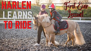 HARLENS FIRST EVER RIDING LESSON LEARNING TO HORSE RIDE [upl. by Fraya]