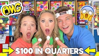 WE SPENT 100 AT FIDGET VENDING MACHINES 🤑😱 400 QUARTERS [upl. by Dale]