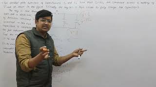 Two Parallel Plate Capacitor Of Capacitances C1 And C2 Such That C12c2 Are Connected Across A [upl. by Symons]