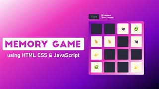 Build a Memory Game using HTML CSS amp JavaScript [upl. by Luby808]