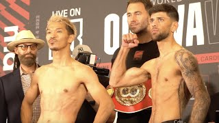 HOSTILE  KENICHI OGAWA amp JOE CORDINA WEIGH IN INFRONT OF A RAUTIOUS CROWD WEIGH IN amp HEADTOHEAD [upl. by Naujat]