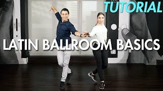 Basic Latin Ballroom Steps with Partnering Ballroom Dance Moves Tutorial  MihranTV [upl. by Ahseya97]