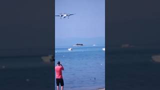 Low Landing Skiathos Airport greece travel jetblast [upl. by Idihsar]