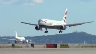 Boeing 767300 British Airways landing  cockpit visit [upl. by Analaf]