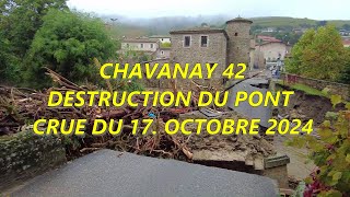 INONDATION A CHAVANAY 42 DESTRUCTION DU PONT [upl. by Cis443]