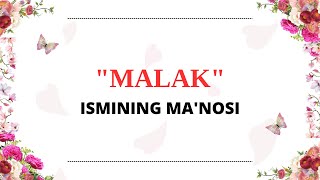 MALAK ISMINING MANOSI  MALAK ISMI QANDAY MANOGA EGA [upl. by Anaeg]