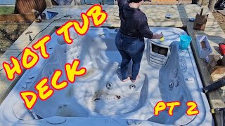 Hot Tub Deck Build PT 2 theblessedqueen [upl. by Angi]