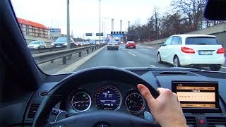 Mercedes C63 AMG Onboard Driver View Autobahn Highway Acceleration V8 Sound Beschleunigung W204 [upl. by Arymat]