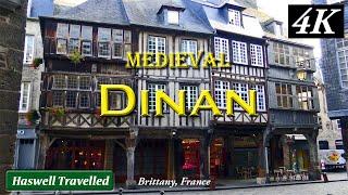 Wow  Dinan Medieval Walled Old Town Brittany  Bucket List France 4K [upl. by Setiram]