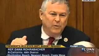 Rep Rohrabacher Questions Sec Kerry on Benghazi amp Dr Afridi 41713 [upl. by Akcirre]