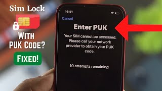 SIM Card Locked with PUK Code  Enter PUK Screen Fixed [upl. by Norabel]