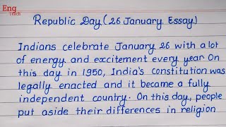 Republic Day Essay  26 January Essay  Republic day essay in English  writing  Eng Teach [upl. by Oira199]