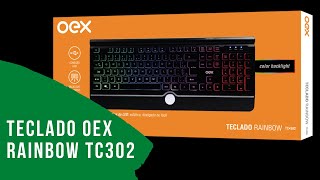 UNBOXING TECLADO OEX RAINBOW TC302 [upl. by Dnalhsa]